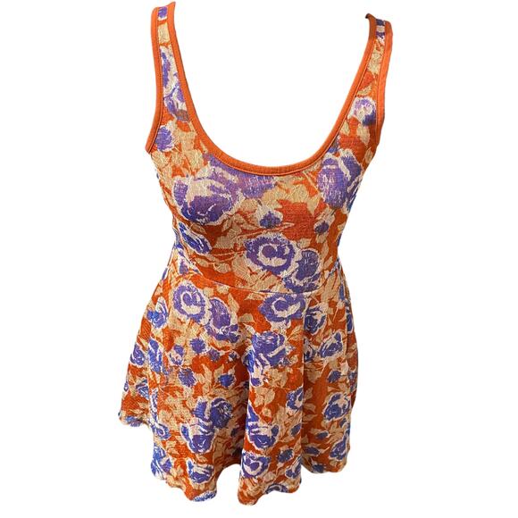 American Rag Cie floral lace Berkeley indigo combo fit & flare dress medium - Picture 3 of 6